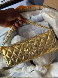 C-H-A-N-E-L Evening Clutch Bag – Luxury Women Bag | Complete Box Packaging (Gold)