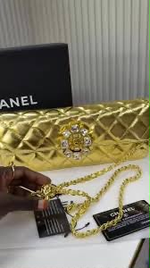 C-H-A-N-E-L Evening Clutch Bag – Luxury Women Bag | Complete Box Packaging (Gold)