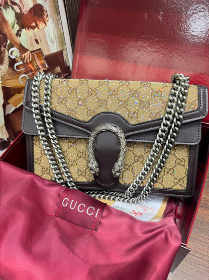 G-U-C-C-I DIONYSUS – Premium Quality Women Bag | Double Box Packaging (Golden Brown)