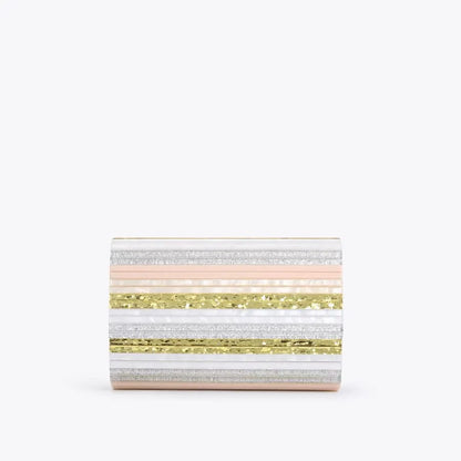 J-I-M-M-Y C-H-O-O Party Envelope Clutch – Premium Quality Women Bag | Glitter Perspex (Multi Color Design A)