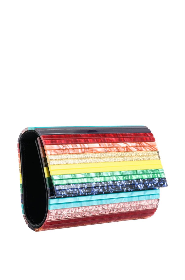 J-I-M-M-Y C-H-O-O Party Envelope Clutch – Premium Quality Women Bag | Glitter Perspex (Multi Color Design B)