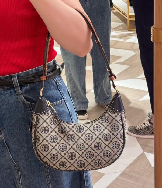T-O-R-Y B-U-R-C-H Cross Shoulder Bag – Premium Quality Women Bag | Complete Brand Packaging (Black Beige)