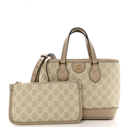 G-U-C-C-I Ophidia Mini Tote Bag – Premium Quality Women Bag | Brand Double Box & Dust Bag (Cream Beige)