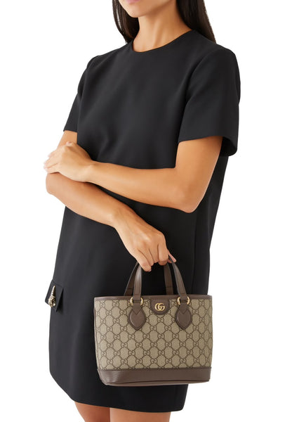 G-U-C-C-I Ophidia Mini Tote Bag – Premium Quality Women Bag | Brand Double Box & Dust Bag (Brown Beige)