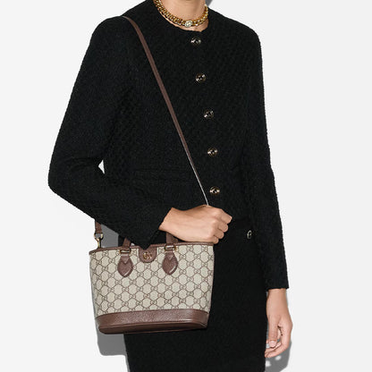 G-U-C-C-I Ophidia Mini Tote Bag – Premium Quality Women Bag | Brand Double Box & Dust Bag (Brown Beige)