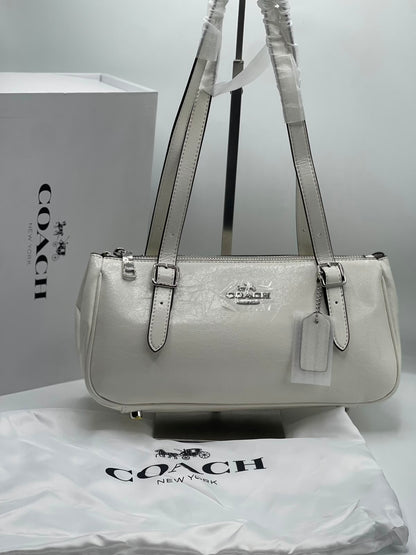 C-O-A-C-H Asher Shoulder Bag – Premium Quality Women Bag | Brand Box & Dust Bag (White)