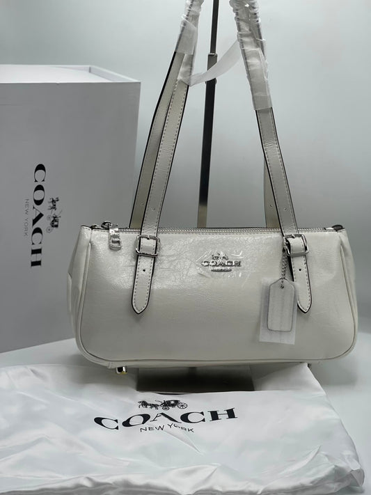 C-O-A-C-H Asher Shoulder Bag – Premium Quality Women Bag | Brand Box & Dust Bag (White)