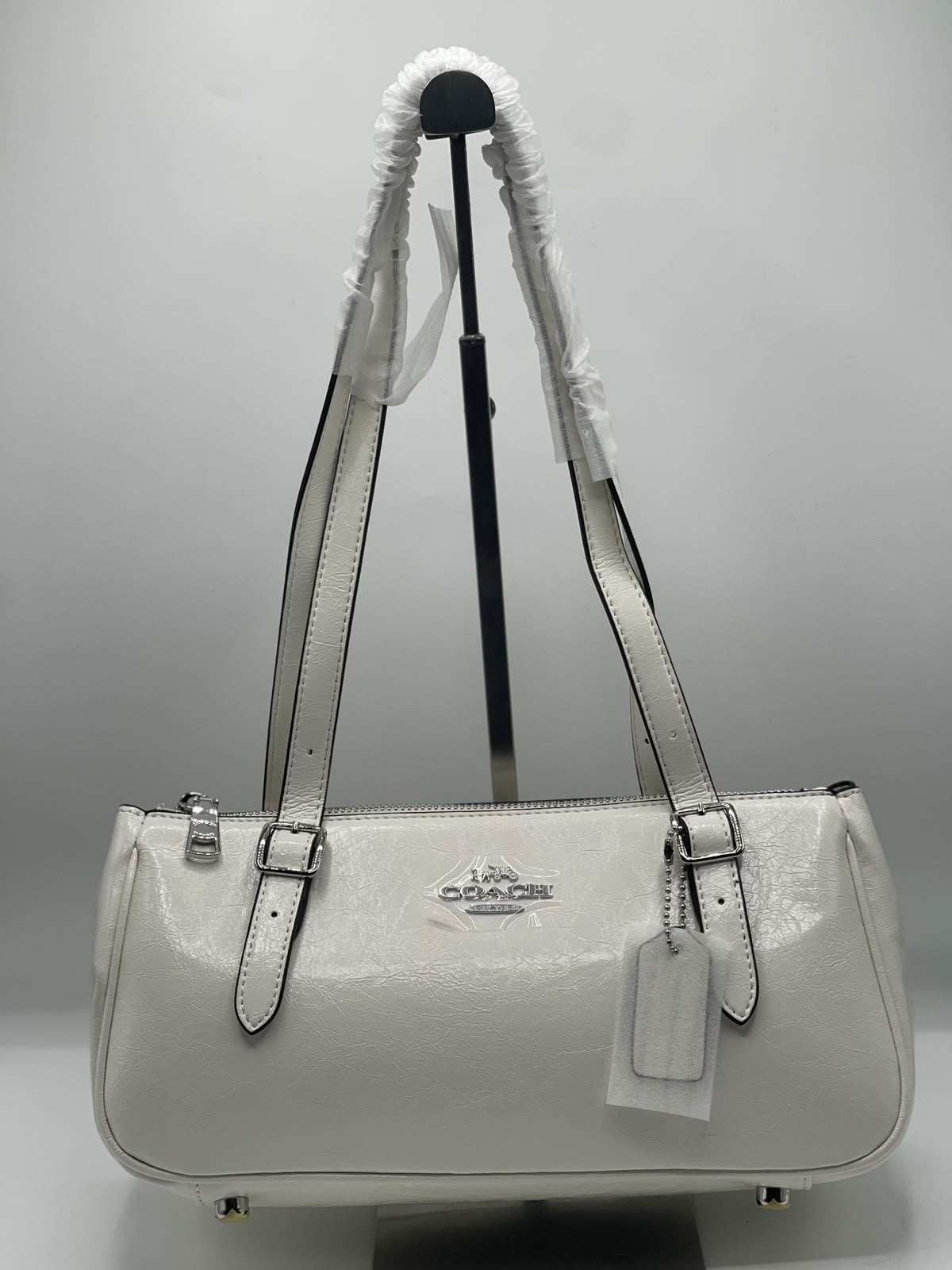 C-O-A-C-H Asher Shoulder Bag – Premium Quality Women Bag | Brand Box & Dust Bag (White)