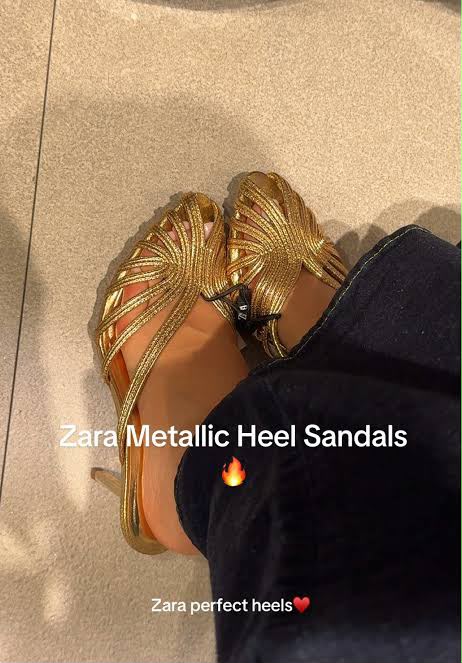 Z-A-R-A Premium Quality Heels – Elegant Luxury Women Footwear (Golden)