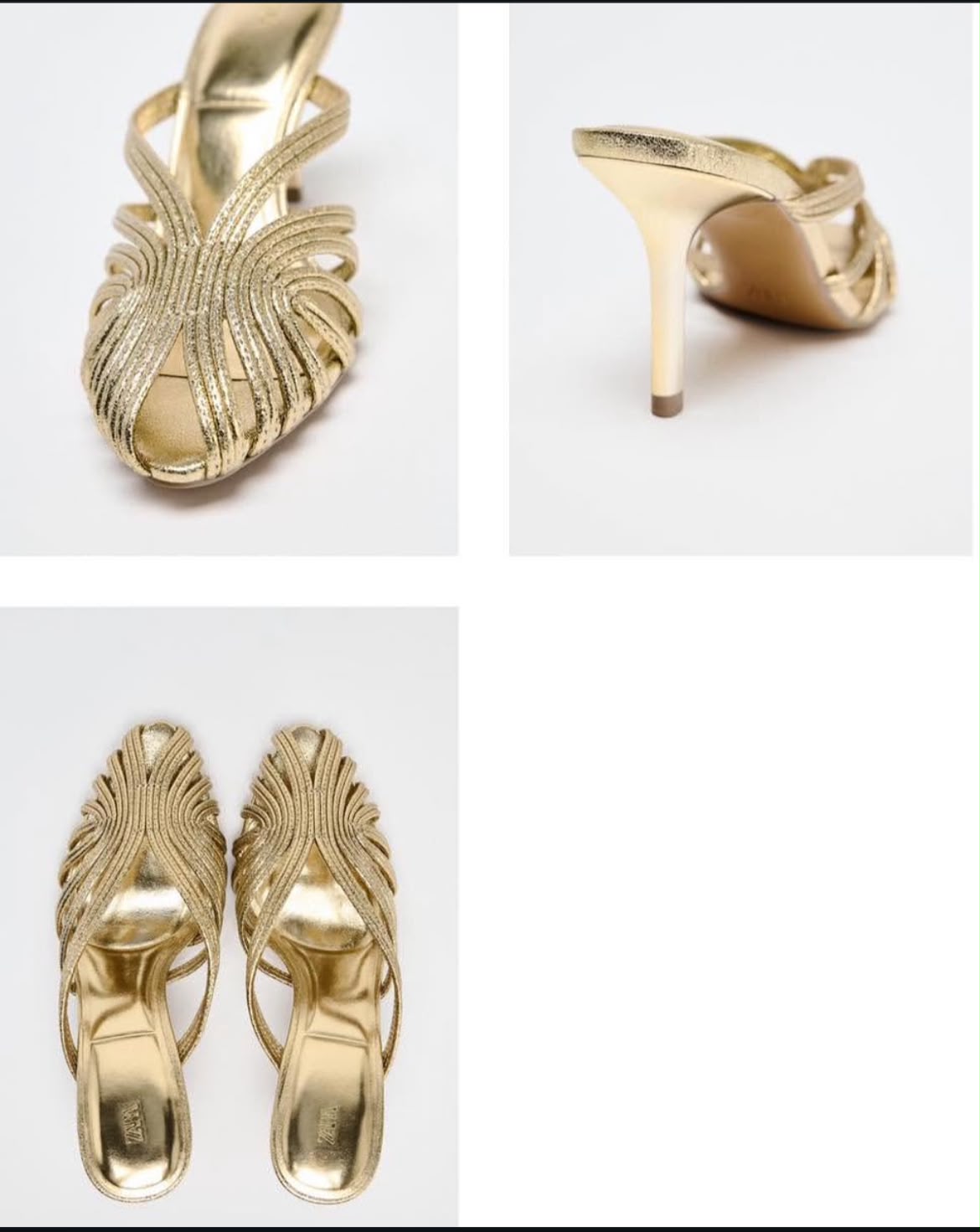Z-A-R-A Premium Quality Heels – Elegant Luxury Women Footwear (Golden)