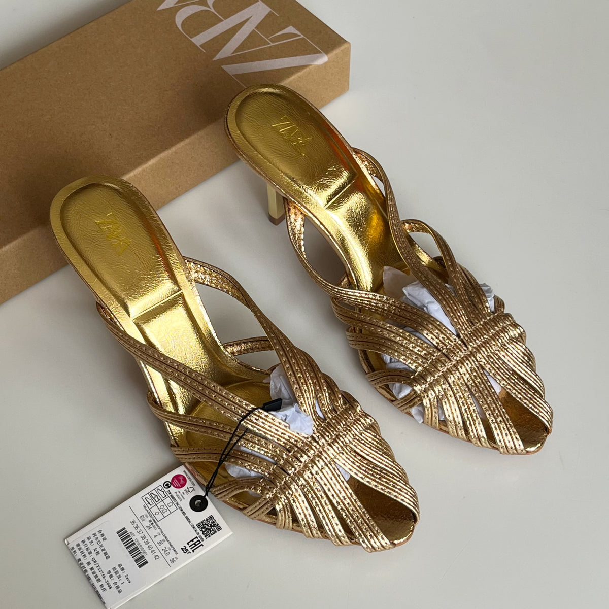 Z-A-R-A Premium Quality Heels – Elegant Luxury Women Footwear (Golden)