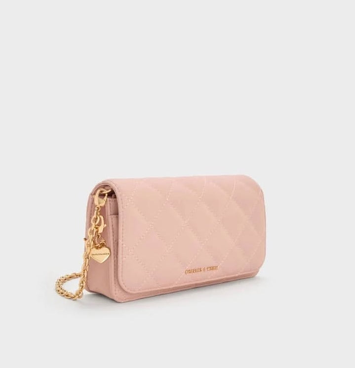 C-H-A-R-L-E-S & K-E-I-T-H Arrietty Quilted Wallet – Premium Quality Women Wallet | Brand Box (Pink)