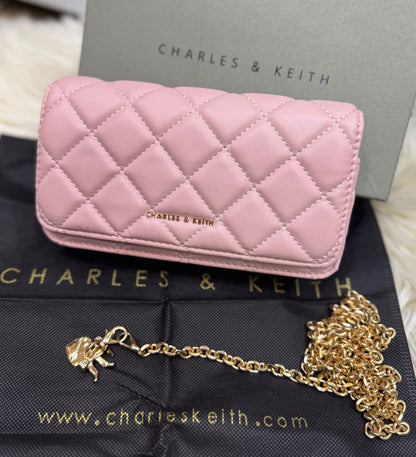 C-H-A-R-L-E-S & K-E-I-T-H Arrietty Quilted Wallet – Premium Quality Women Wallet | Brand Box (Pink)