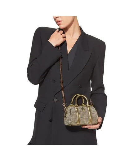 K-U-R-T G-E-I-G-E-R L-O-N-D-O-N Extra Small Kensington Boston Satchel – Crystal Embellished | Premium Quality Women Bag (Golden)