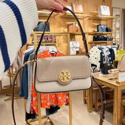 T-O-R-Y B-U-R-C-H Felix Flap Shoulder Bag – Premium Quality Women Bag | 2 Straps | Brand Box & Dust Bag (Off White Beige)