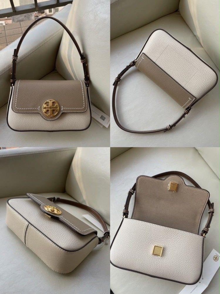 T-O-R-Y B-U-R-C-H Felix Flap Shoulder Bag – Premium Quality Women Bag | 2 Straps | Brand Box & Dust Bag (Off White Beige)