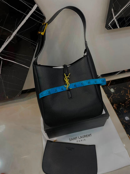 Y-S-L Saint Laurent Paris Le 5 à 7 Supple Small Hobo Bag – Grained Leather | Master Quality | Black