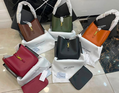 Y-S-L Saint Laurent Paris Le 5 à 7 Supple Small Hobo Bag – Grained Leather | Master Quality | Rusty/Orange Brown