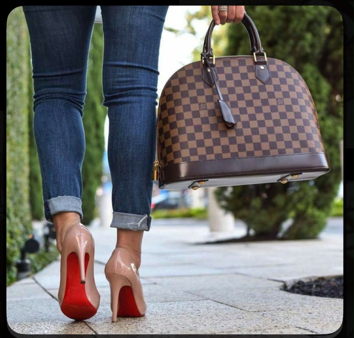 L-O-U-I-S V-U-I-T-T-O-N Damier Ebene Alma Handbag – Iconic Checkered Canvas | Long Belt | Brand Dustbag (Chocolate Brown)