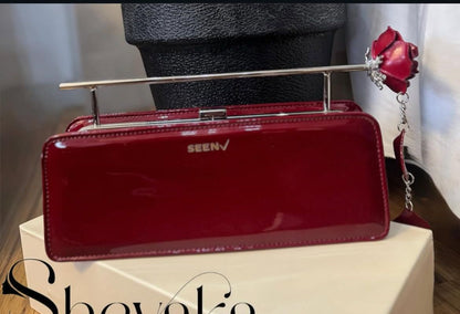 S-E-E-N Users Rose 11 Handbag – Premium Women Bag with Long Belt (Red)