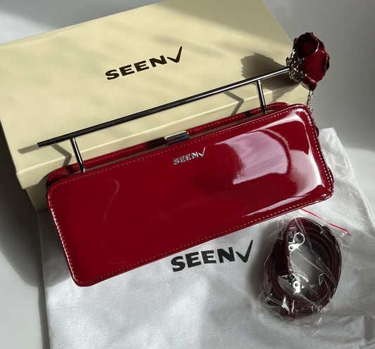 S-E-E-N Users Rose 11 Handbag – Premium Women Bag with Long Belt (Red)