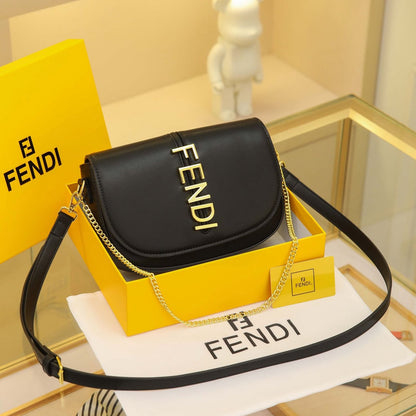 F-E-N-D-I Fendigraphy Wallet on Chain – Premium Quality Women Bag (Black)