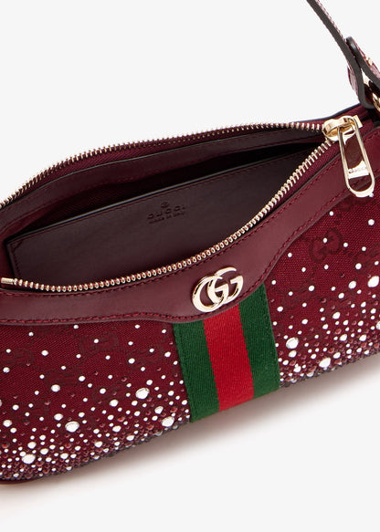 G-U-C-C-I Ophidia Crystal-Embellished Shoulder Bag – Premium Quality Women Bag (Maroon)
