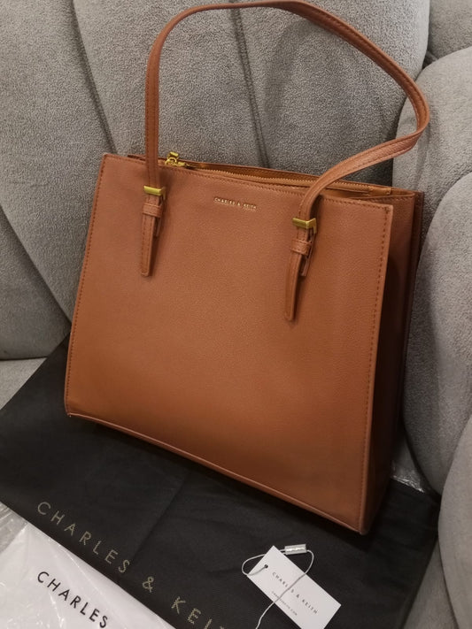 C-H-A-R-L-E-S & K-E-I-T-H Sansa Tote Bag – Premium Quality Women Bag (Brown)