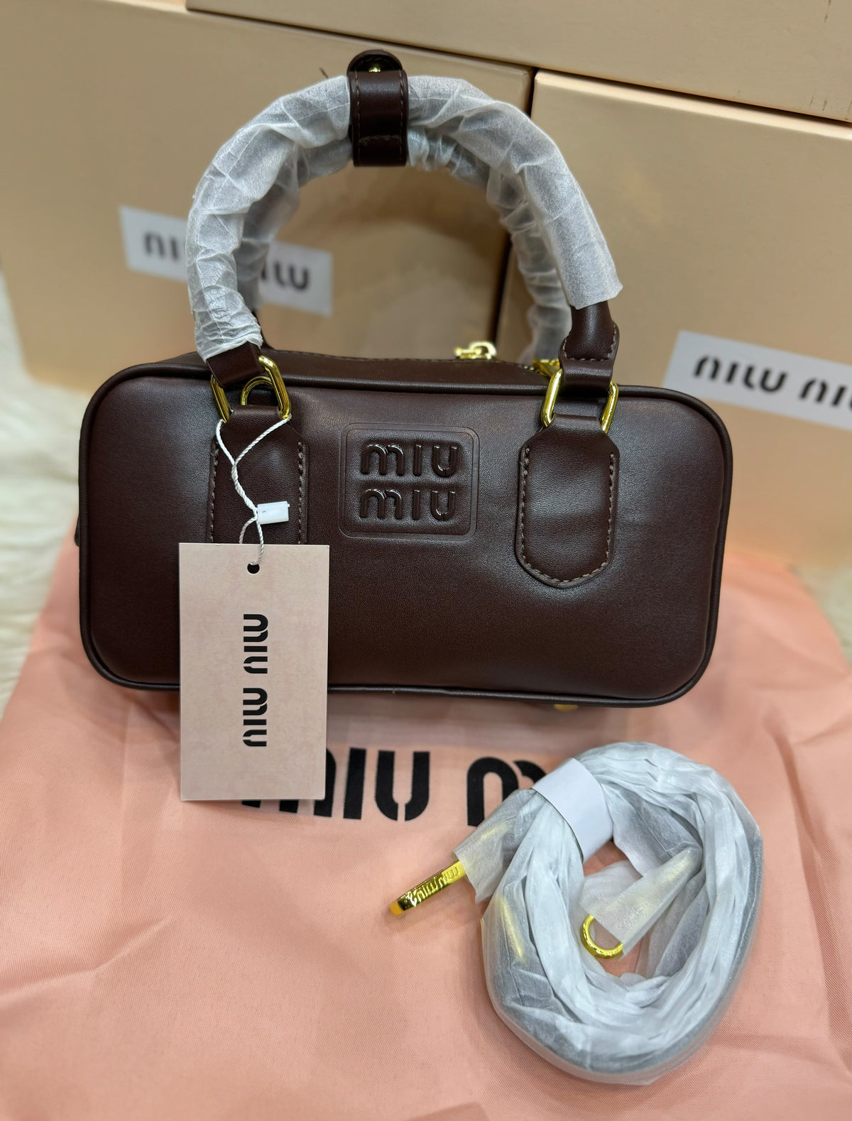 M-I-U M-I-U Arcadie Leather Bag – Premium Women Bag (Dark Brown)