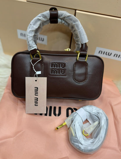 M-I-U M-I-U Arcadie Leather Bag – Premium Women Bag (Dark Brown)