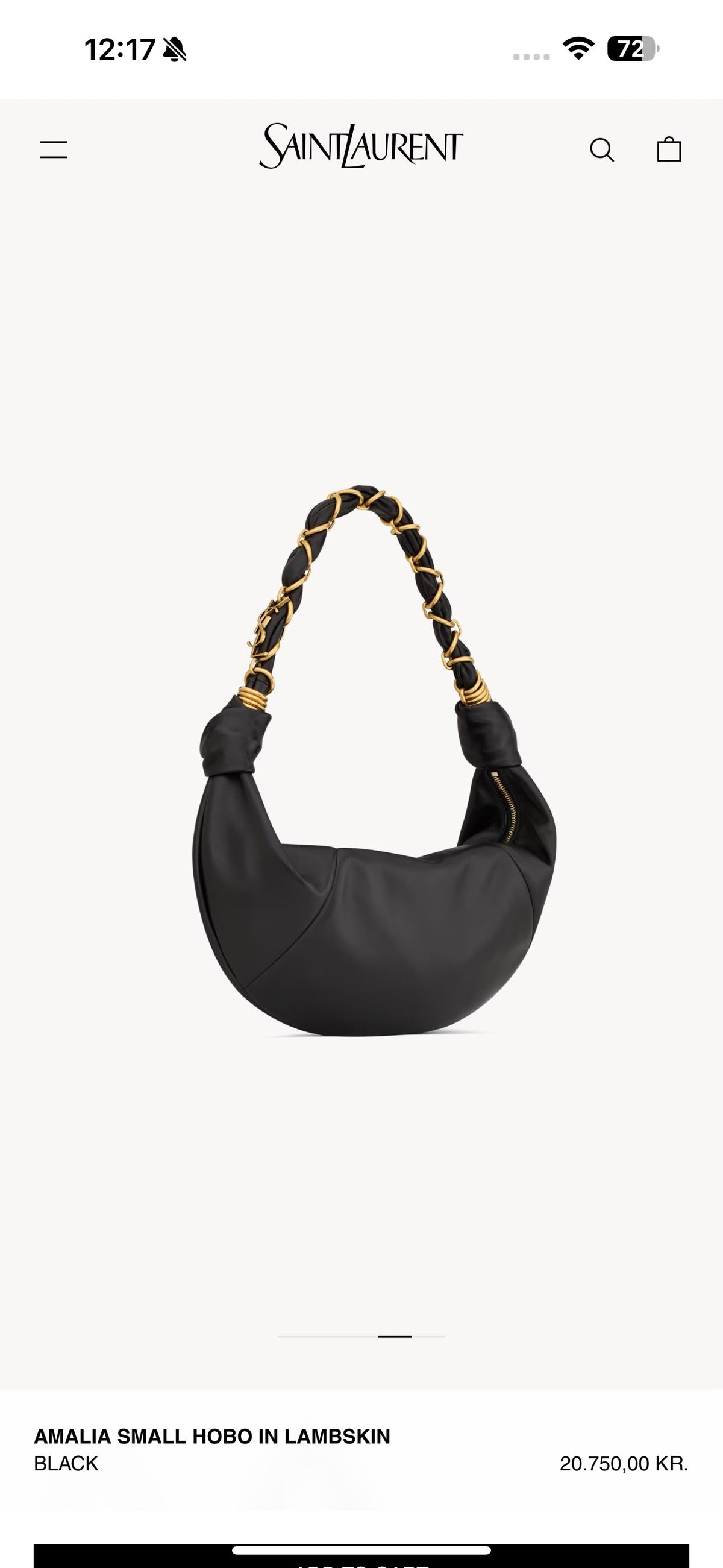 Y-S-L Saint Laurent Amalia Small Hobo Bag – Premium Women Bag (Black)