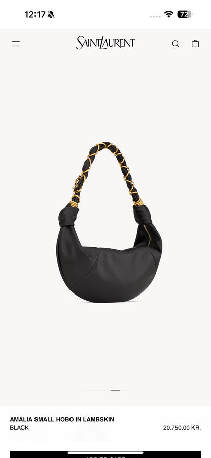 Y-S-L Saint Laurent Amalia Small Hobo Bag – Premium Women Bag (Black)