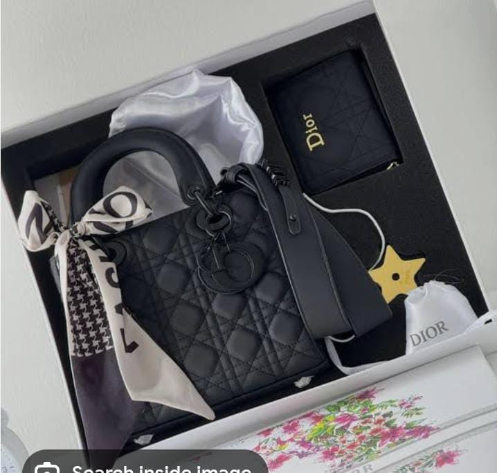 C-H-R-I-S-T-I-A-N D-I-O-R Ultramatte Cannage Lady Dior Bag – Premium Women Bag (Black)