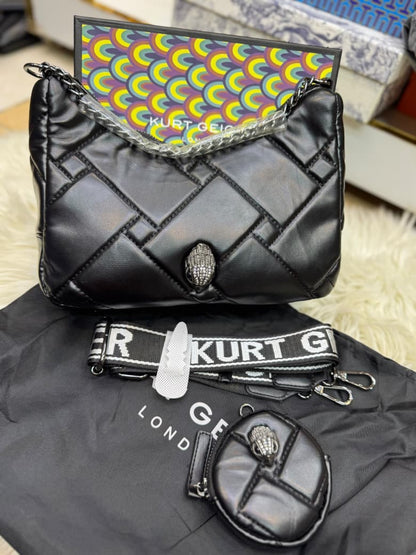 K-U-R-T G-E-I-G-E-R London Small Recycled Crossbody Bag – Premium Women Bag (Black)