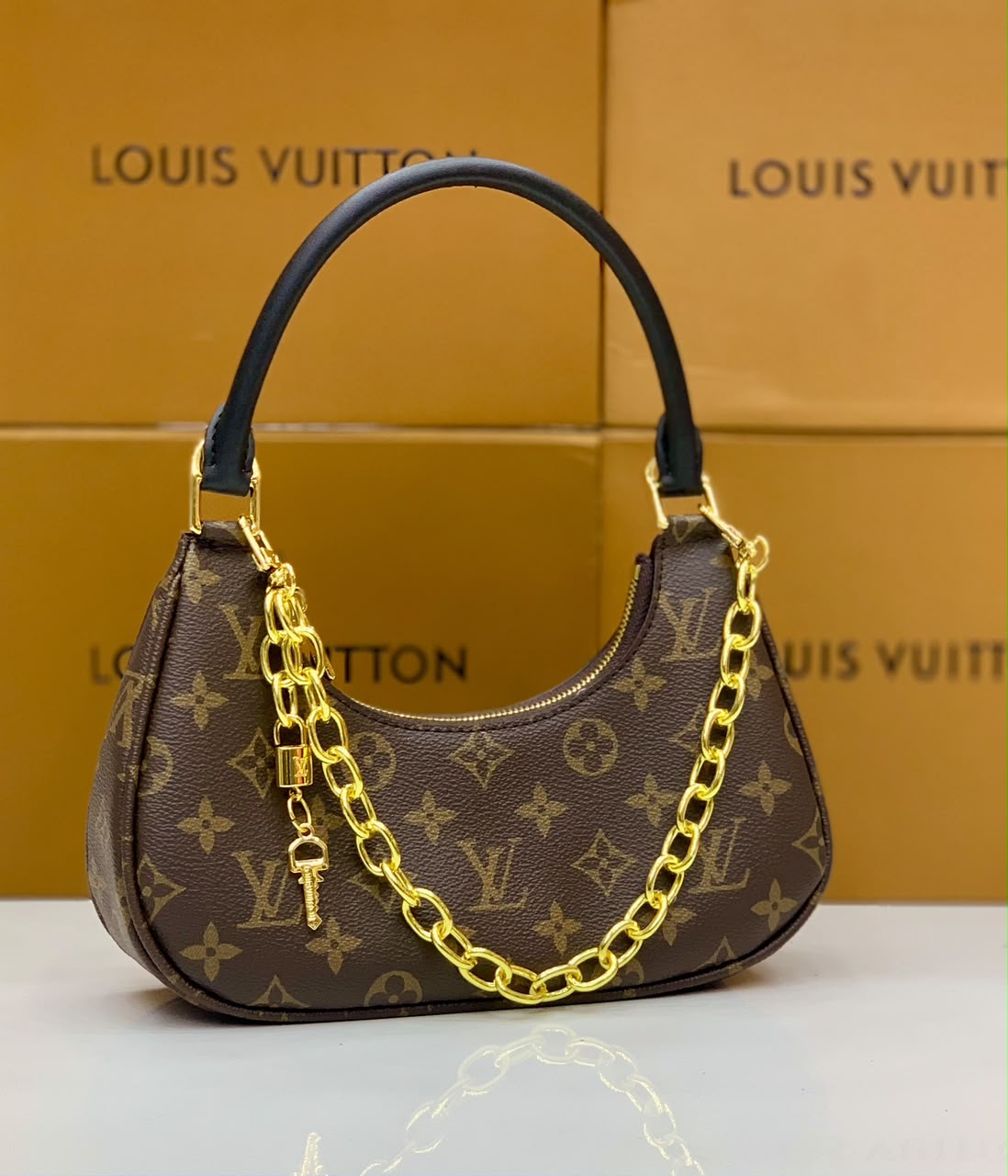 L-O-U-I-S V-U-I-T-T-O-N Catchy PM Handbag – New Design Premium Women Bag (Brown Design B)