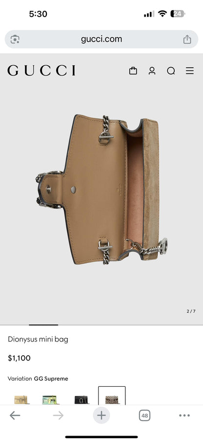 GUCCI DIONYSUS MINI – Women Bag (Master Series)(Beige)