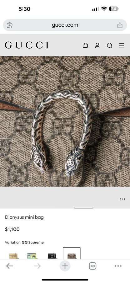 GUCCI DIONYSUS MINI – Women Bag (Master Series)(Beige)