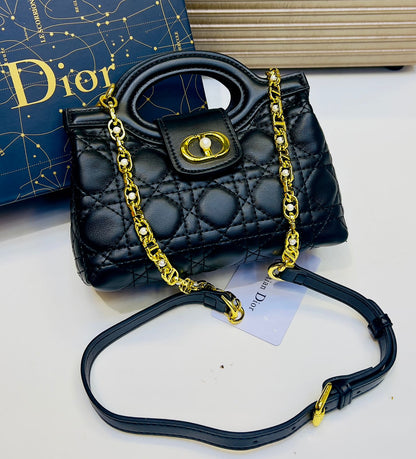 C-H-R-I-S-T-I-A-N D-I-O-R Jolie Top Handle Mini Women Bag – Elegant Edition (Black)
