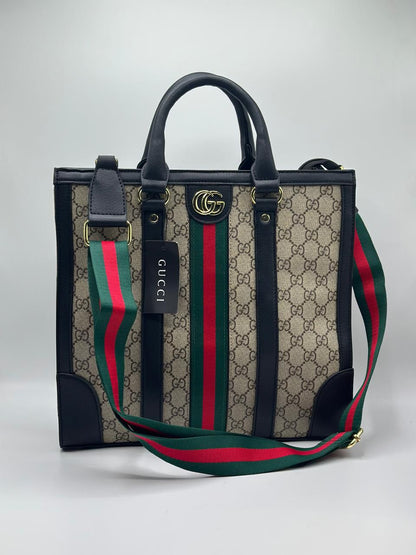 G-U-C-C-I Tote Women Bag – Classic Everyday Edition (Black/Brown)