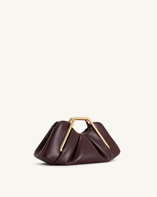 J-W P-E-I Lila Metal Frame Clutch – Elegant Women Bag (Maroon)