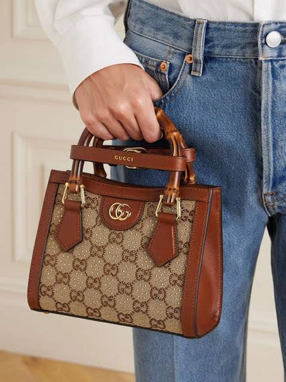 G-U-C-C-I Diana Mini Tote – Elegant Luxe Women Bag (Brown)