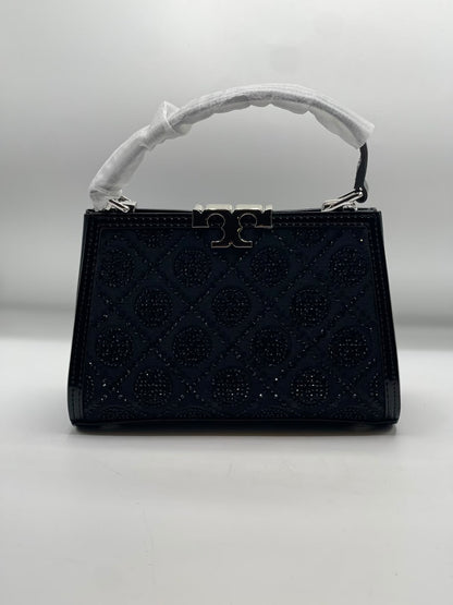 T-O-R-Y B-U-R-C-H Eleanor T Monogram Hotfix Mini Satchel – Signature Luxe Women Bag (Black)