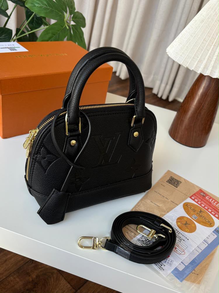 L-O-U-I-S V-U-I-T-T-O-N Monogram Empreinte Alma – Premium Quality Women Bag | Double Box & Dust Bag (Black Design A)