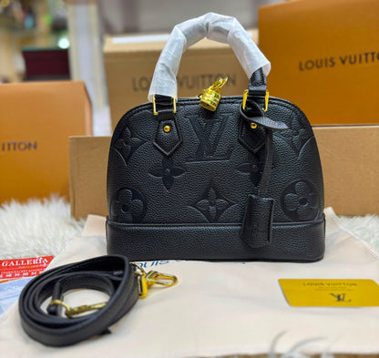 L-O-U-I-S V-U-I-T-T-O-N Monogram Empreinte Alma – Premium Quality Women Bag | Double Box & Dust Bag (Black Design A)