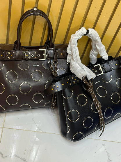 Masha Brand Original Leather Bag – Made in France (Black)