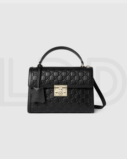 G-U-C-C-I Padlock Top Handle Bag – Premium Quality Crossbody Women Bag (Black)