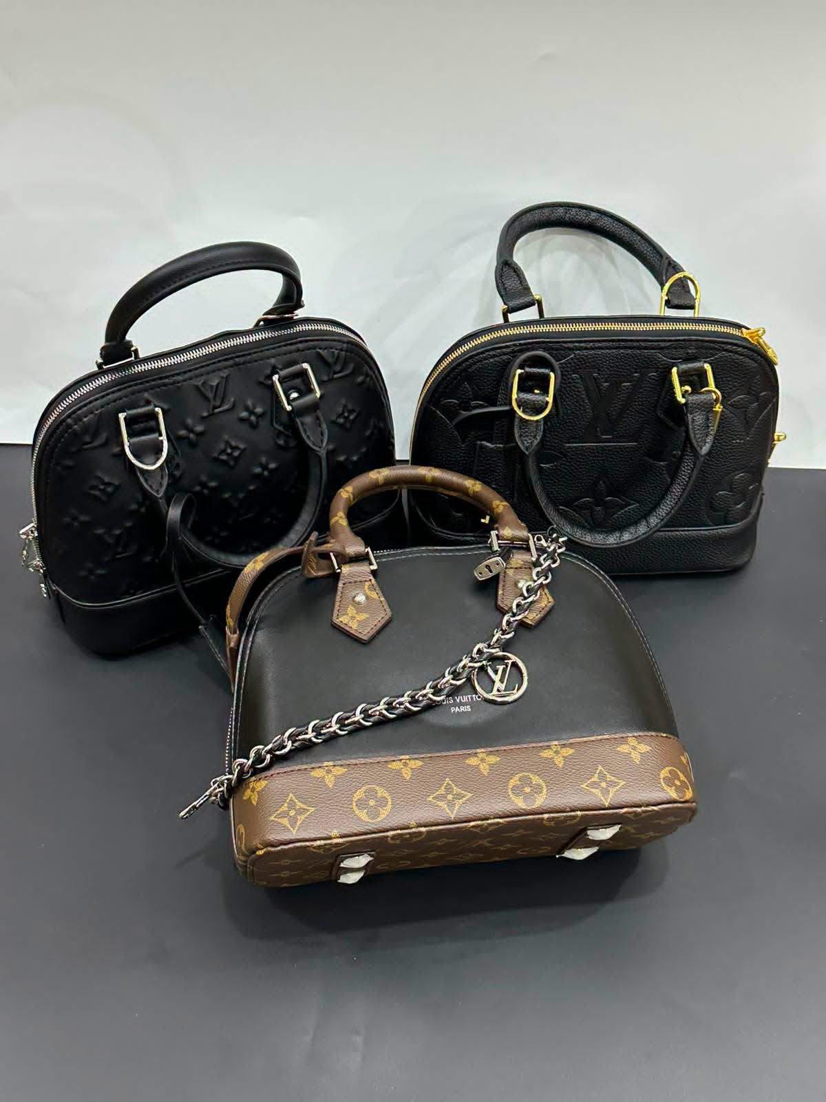 L-O-U-I-S V-U-I-T-T-O-N Monogram Empreinte Alma – Premium Quality Women Bag | Double Box & Dust Bag (Black Brown)