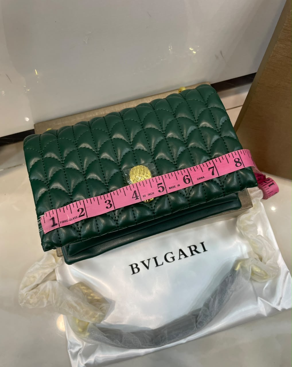 B-V-L-G-A-R-I Serpenti Sugarloaf Quilted Shoulder Bag – Master Quality | Box Packaging | Green