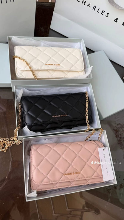 C-H-A-R-L-E-S & K-E-I-T-H Arrietty Quilted Wallet – Premium Quality Women Wallet | Brand Box (Black)