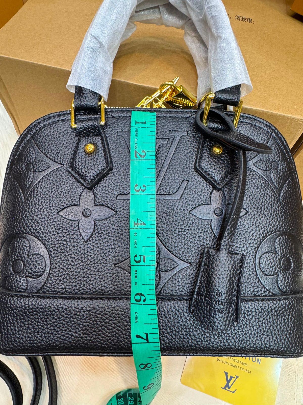 L-O-U-I-S V-U-I-T-T-O-N Monogram Empreinte Alma – Premium Quality Women Bag | Double Box & Dust Bag (Black Design A)